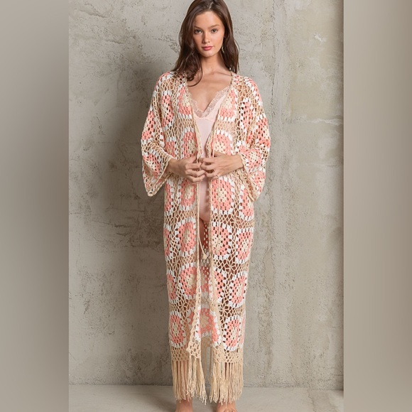 Pol Stunning Crochet Long Duster - Picture 2 of 5